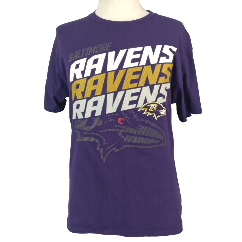 Baltimore Ravens shirt men's large purple cotton Majestic short sleeve NFL